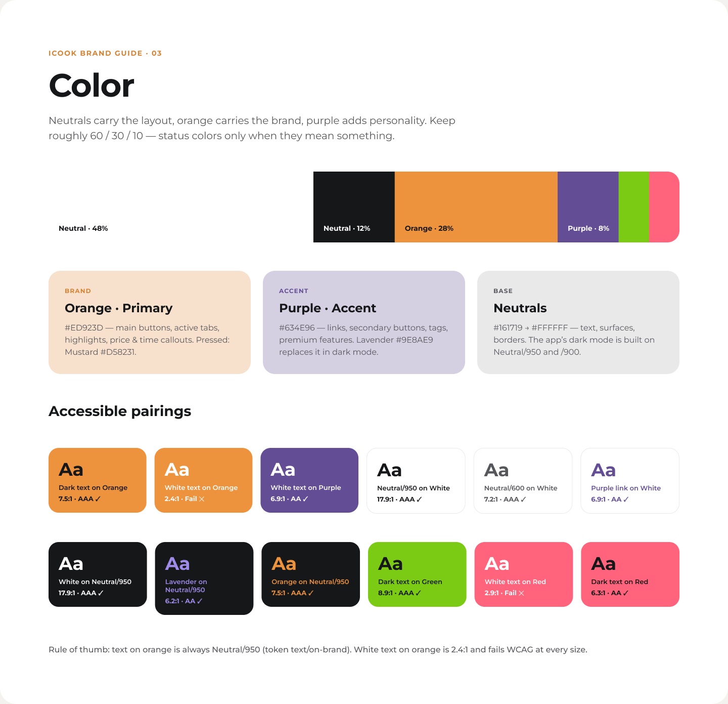 Color y combinaciones accesibles